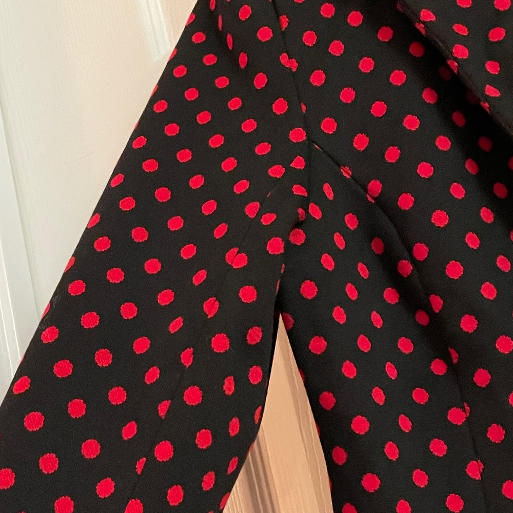 Polka Dot Red & Black Women's Elegant Business Casual Blazer by Grace Sz 12